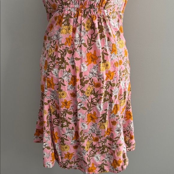 Cynthia Rowley Floral Pink Linen Blend A-line Dress w/ pockets size 6 - Picture 6 of 9